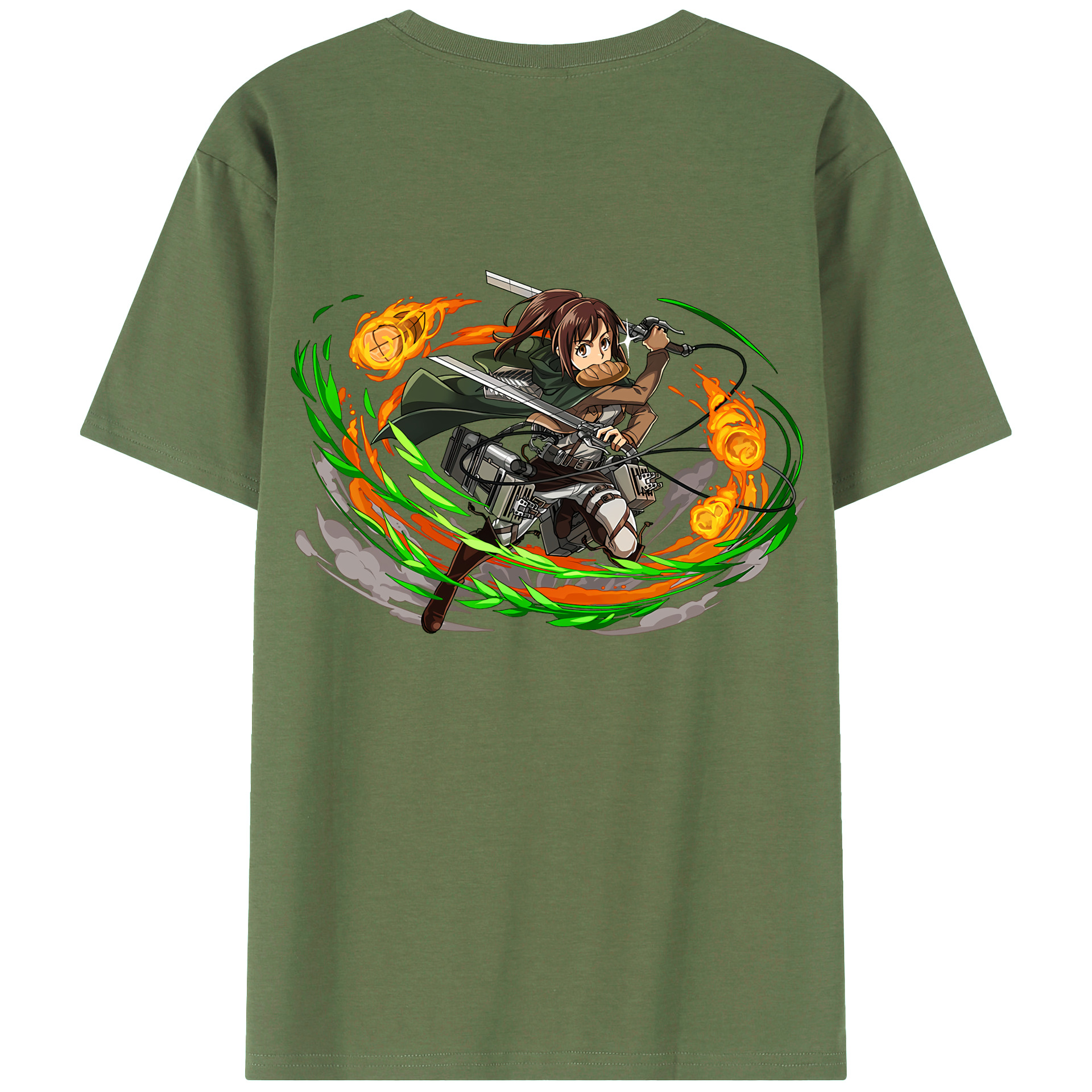 （画像用） 進撃の巨人 サシャ·ブラウス Attack on Titan Sasha Blaus 綿100％ メンズ半袖Tシャツ（バックプリント） 通気性